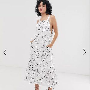 ASOS midi sundress in contemporary print: size 0